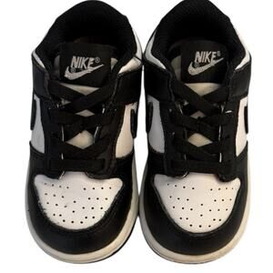 Nike "Panda" Dunk Low Sneakers Size 6C in Black and White